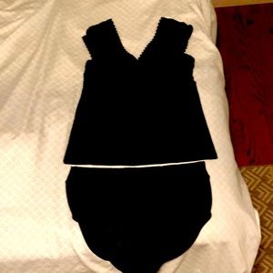 Black cap sleeve tankini